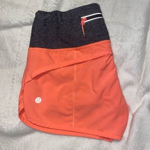 Coral lululemon speed up shorts!